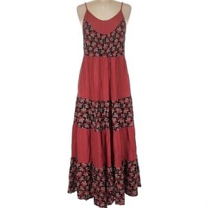 Band of Gypsies Red and Black Floral Maxi Dress